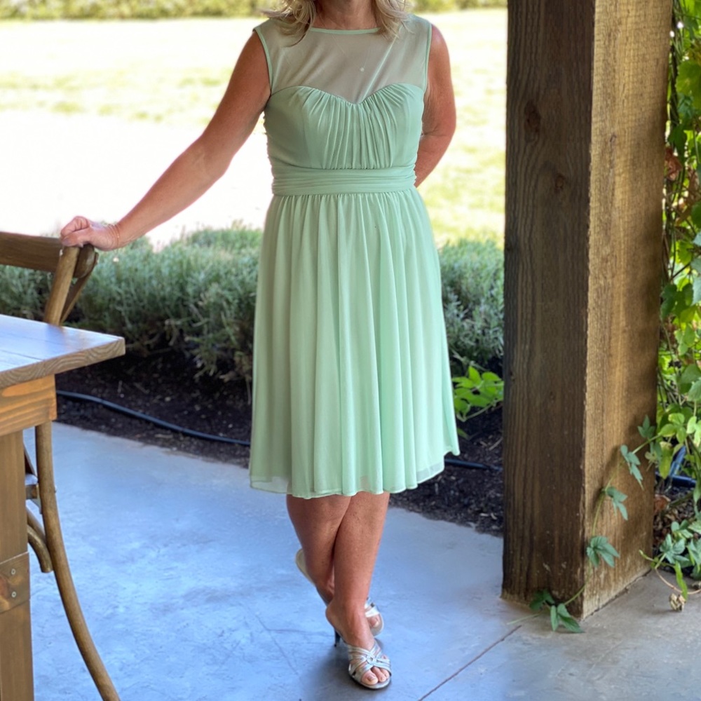 *Altered* sheer top bridesmaid dress
